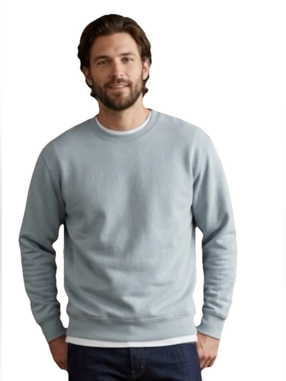 Sporty & Rich Sky Men’s Sky Pale Blue Cotton Sweatshirt Size Large